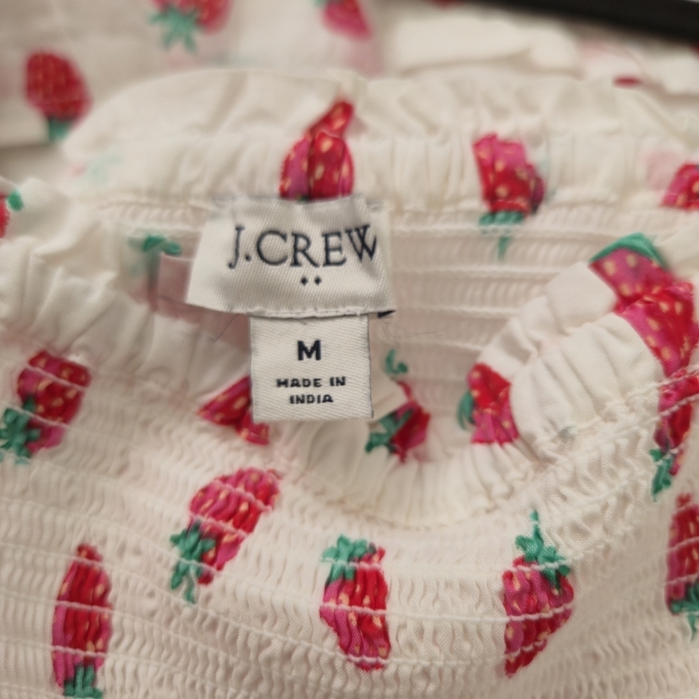 J.Crew Women Smocked Tiered Dress Size M - Picture 4 of 8